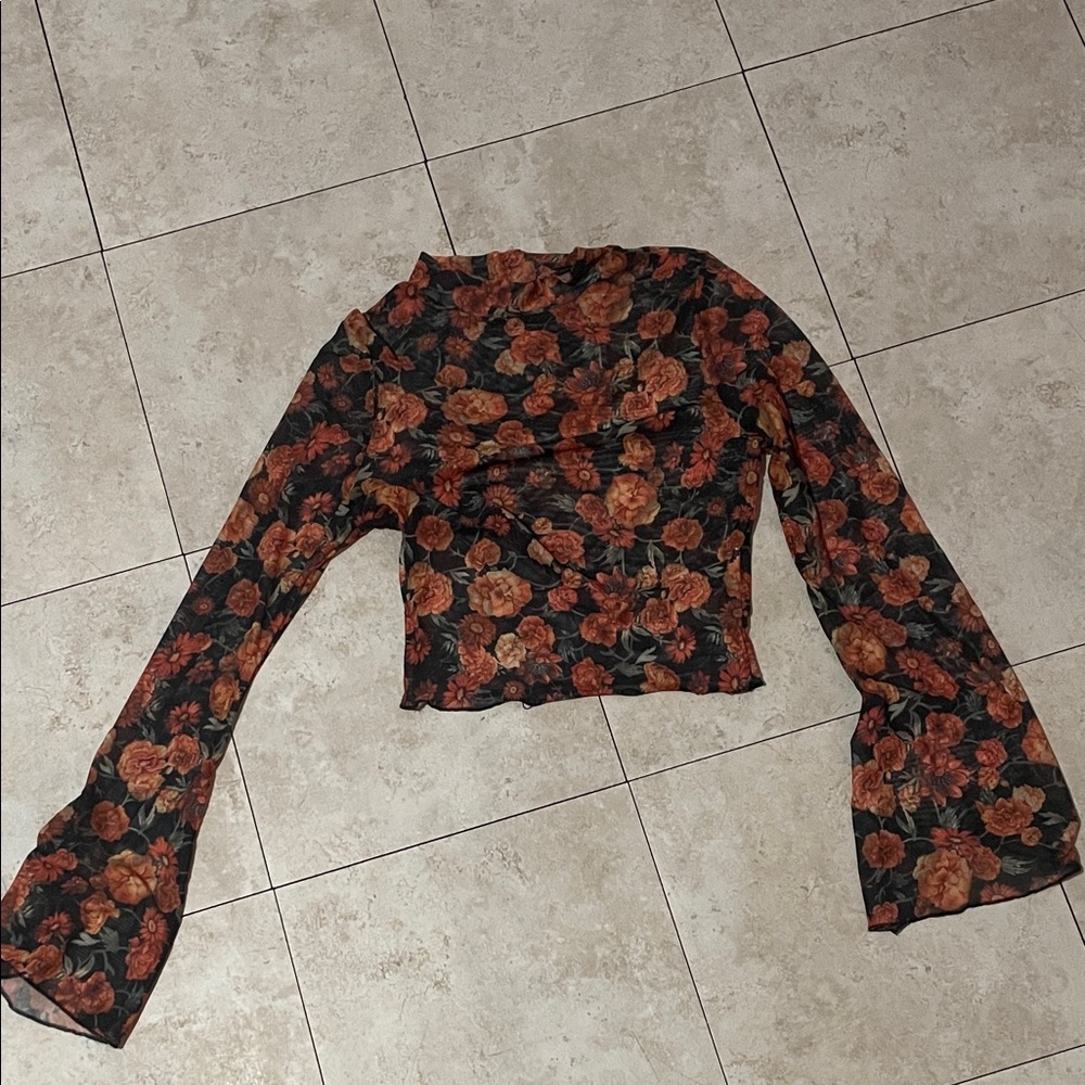 Floral Long Sleeve Women's Top